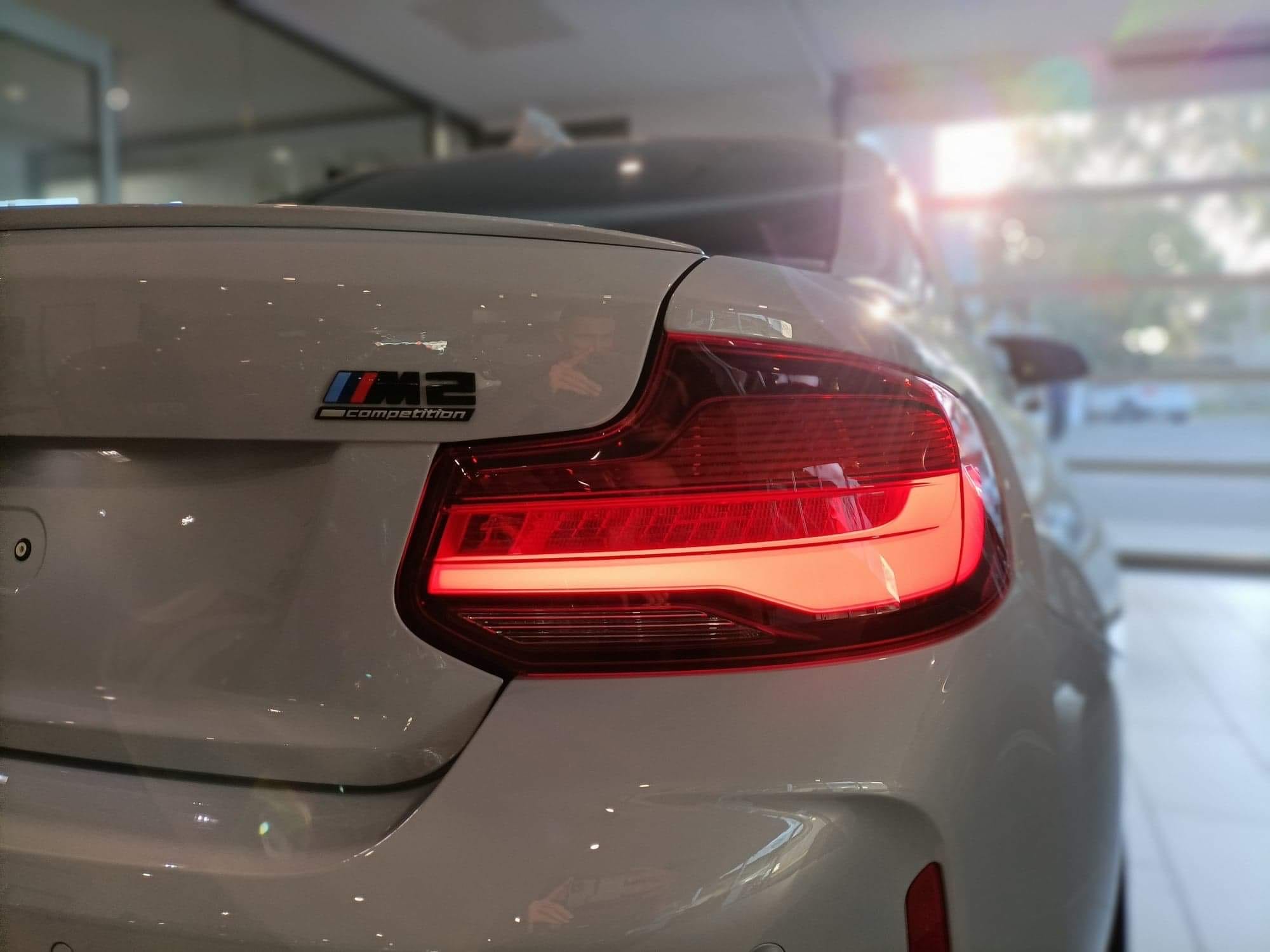 BMW M2 Competition rear badge and taillight with showroom finish